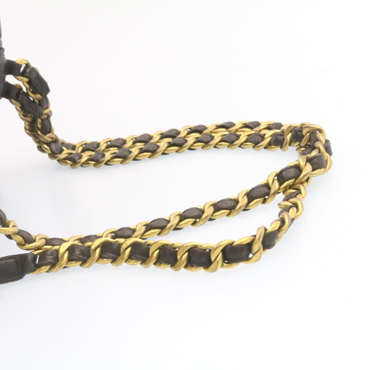 CHANEL Matelasse Backpack Leather Black Gold Tone CC Auth ar4662AM