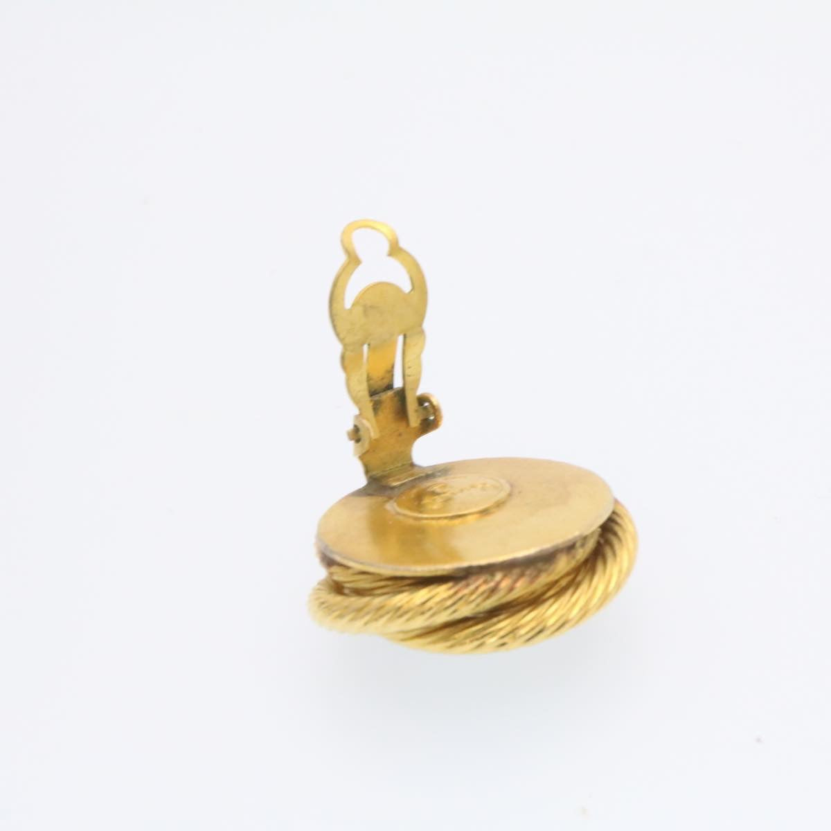 CHANEL Clip-on Earring Gold Tone CC Auth ar4781