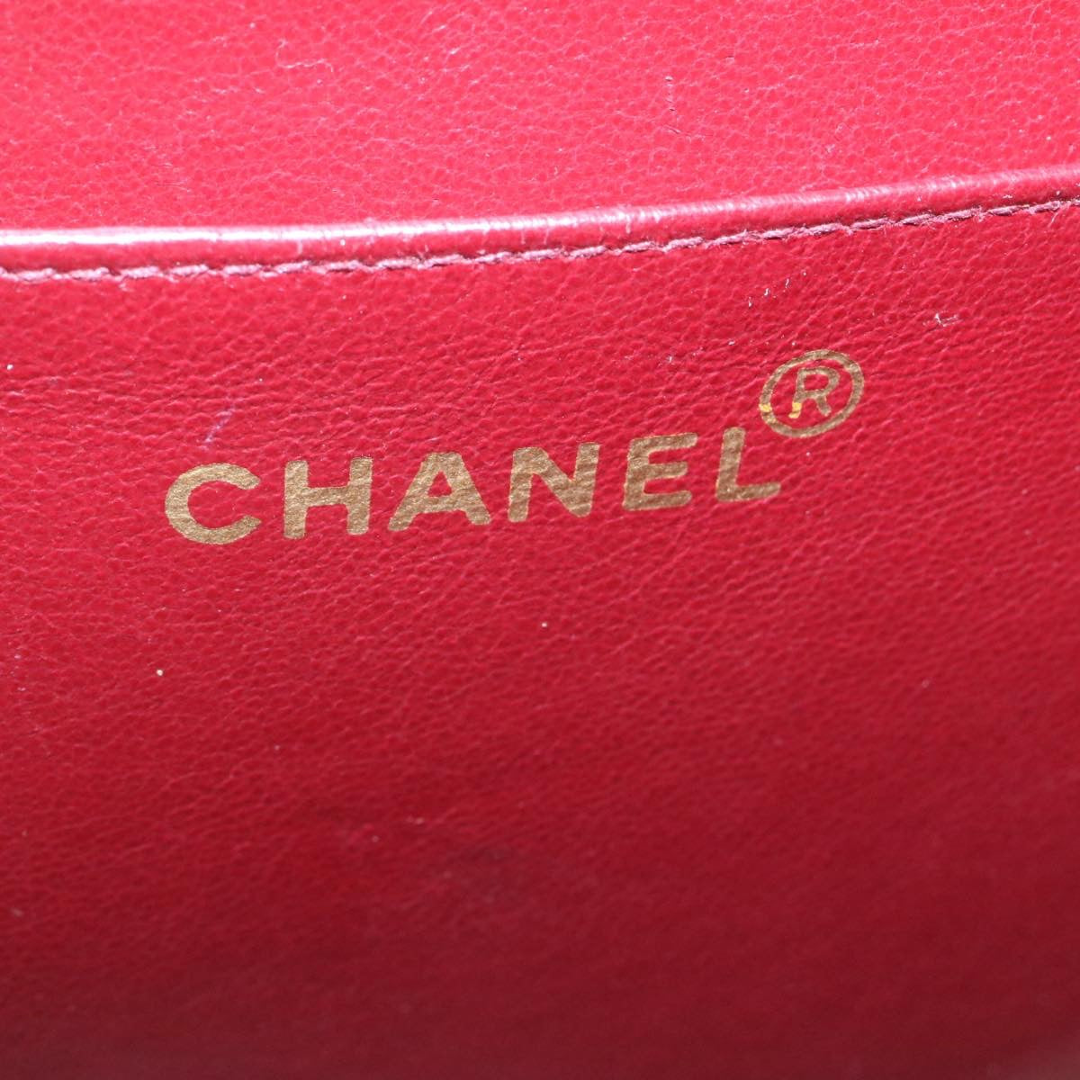 CHANEL Big Matelasse34 Turn Lock Chain Bag Lamb Skin Black Gold CC Auth ar5950SAV