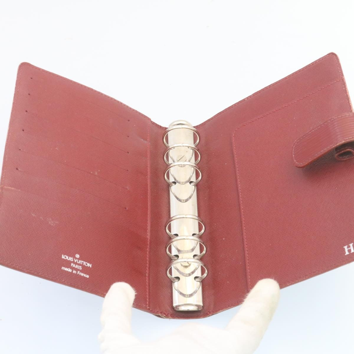 LOUIS VUITTON Epi Agenda MM Day Planner Cover Red R20047 LV Auth ar5964