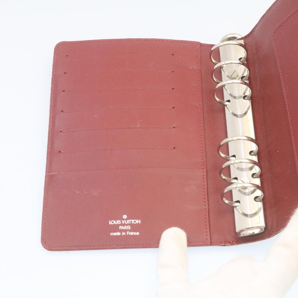 LOUIS VUITTON Epi Agenda MM Day Planner Cover Red R20047 LV Auth ar5964