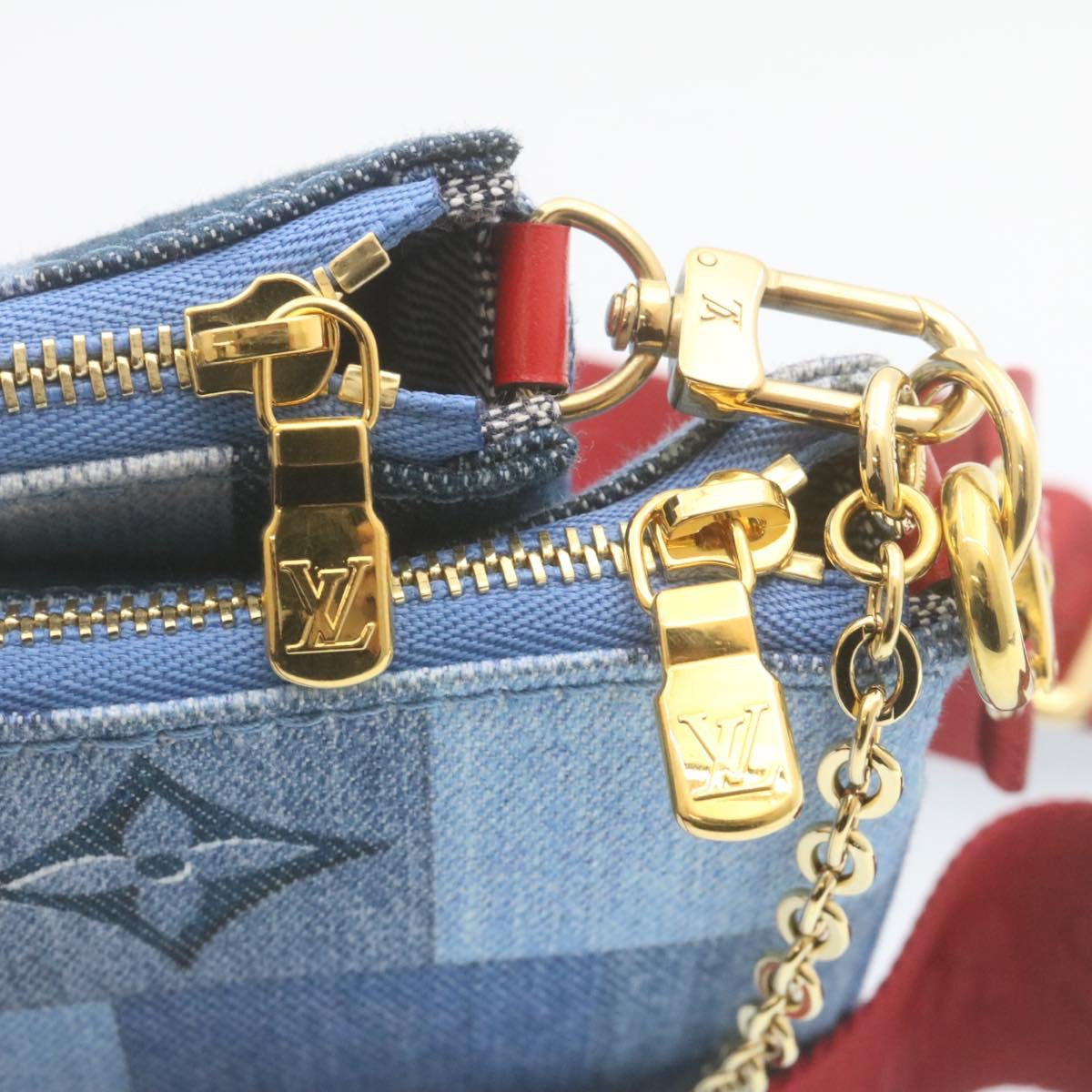 LOUIS VUITTON Denim Multi Pochette Accessoires Shoulder Bag M44990 Auth ar6462SM