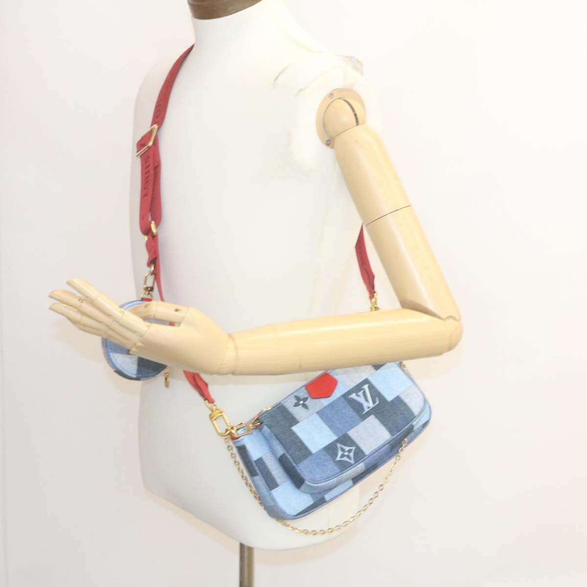 LOUIS VUITTON Denim Multi Pochette Accessoires Shoulder Bag M44990 Auth ar6462SM