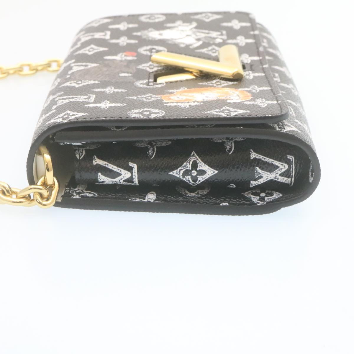 LOUIS VUITTON Monogram Cat Portefeuille Twist Chain Wallet M63888 Auth ar6463SM