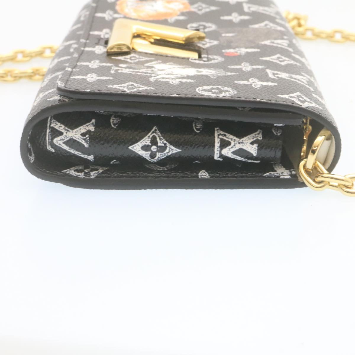 LOUIS VUITTON Monogram Cat Portefeuille Twist Chain Wallet M63888 Auth ar6463SM
