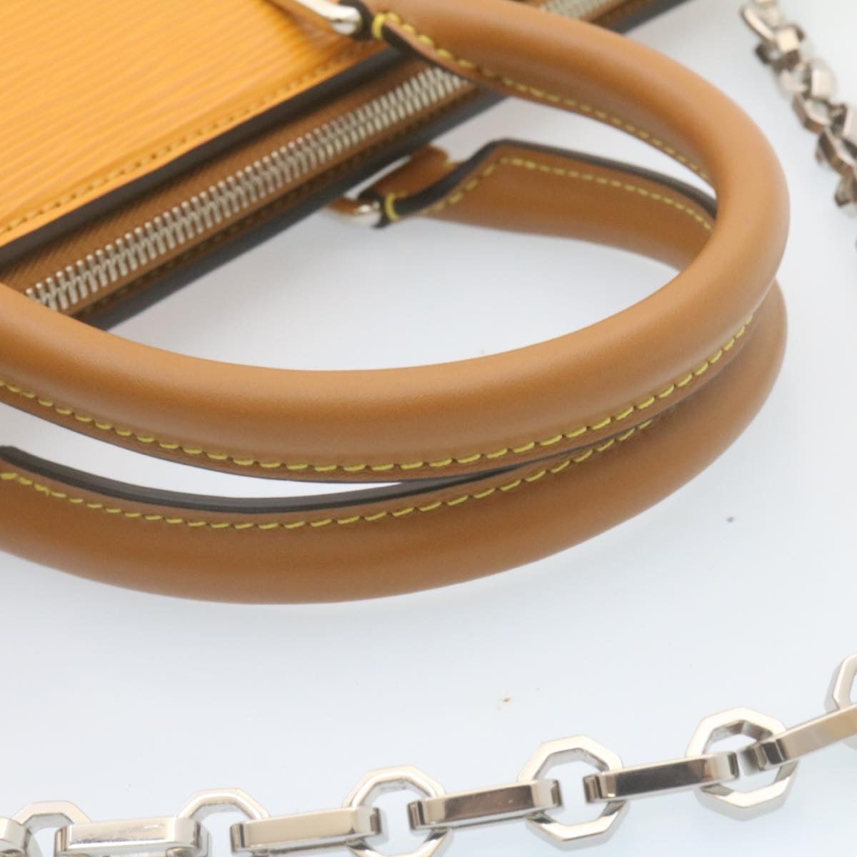 LOUIS VUITTON Epi San Fran Sac Tricot Hand Bag 2way Yellow M52805 Auth ar6465SV