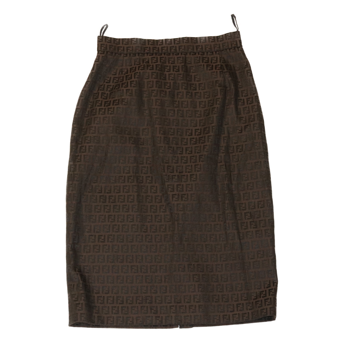 FENDI Zucchino Canvas Skirt Brown Auth ar6747