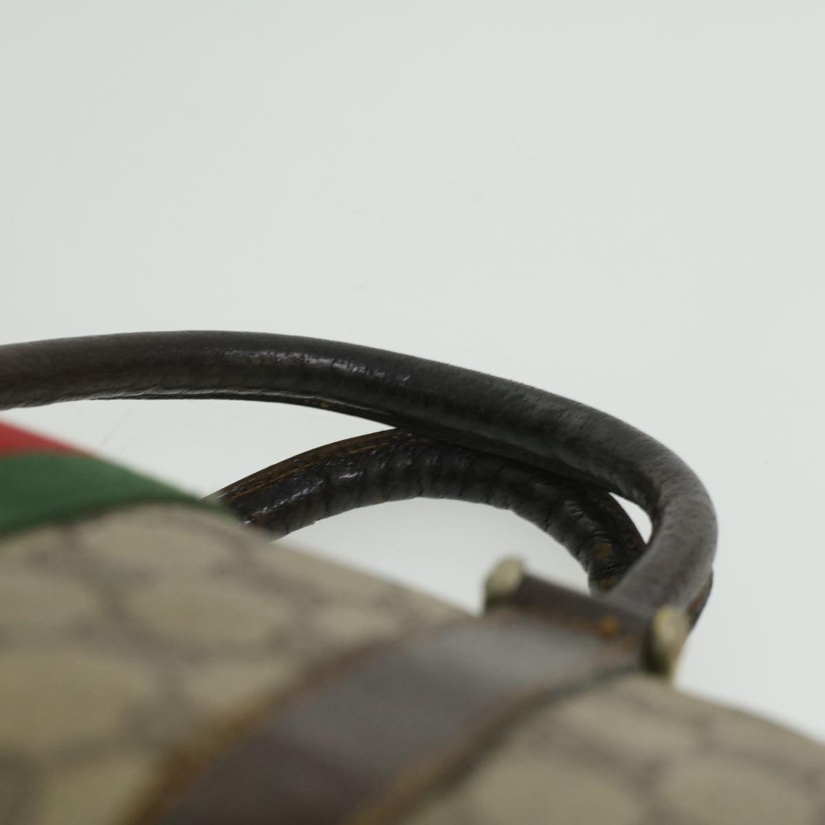 GUCCI GG Canvas Web Sherry Line Hand Bag 2Set Beige Red Green Auth ar8498