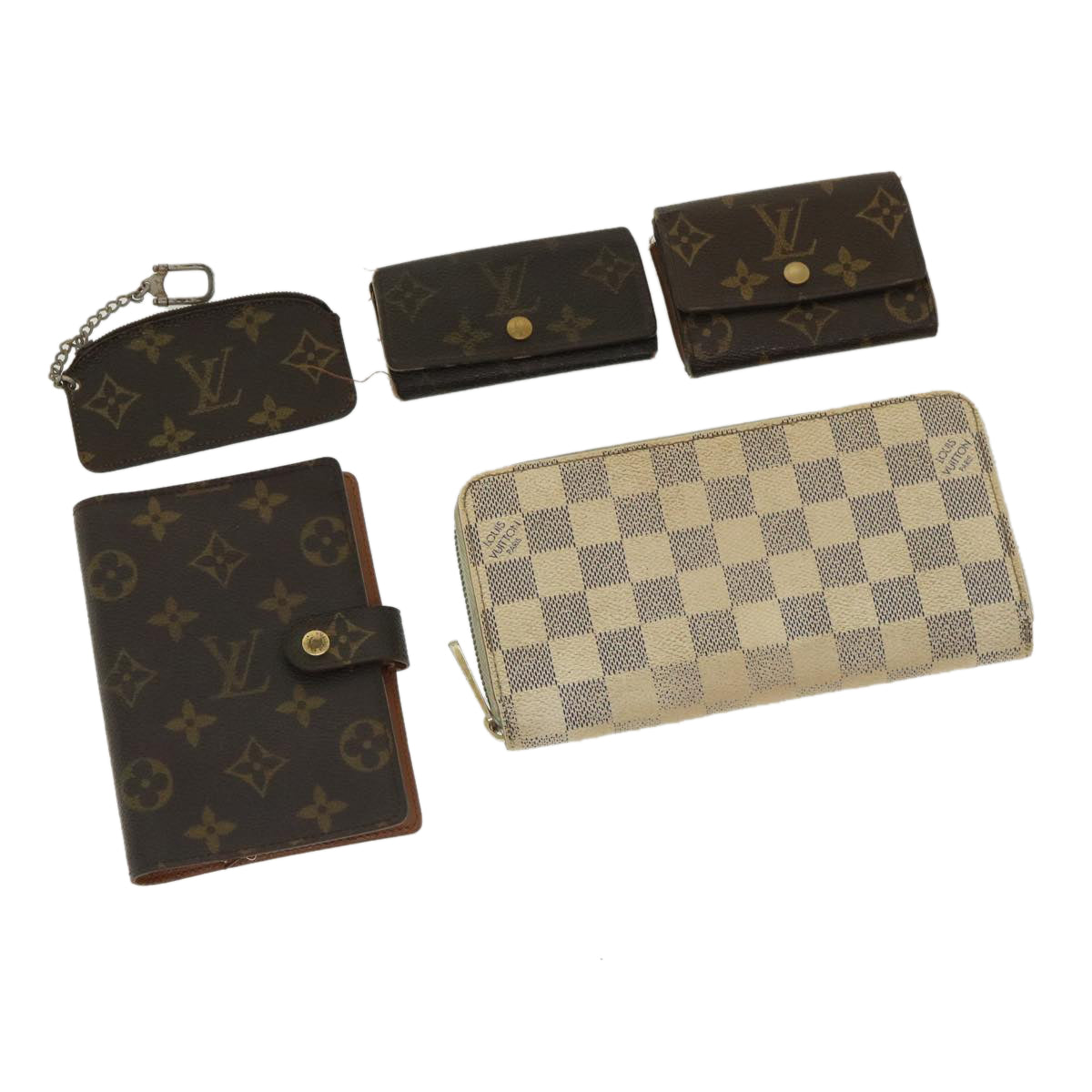 LOUIS VUITTON Monogram Azur Key Purse Day Planner Cover Wallet 5Set Auth ar8626