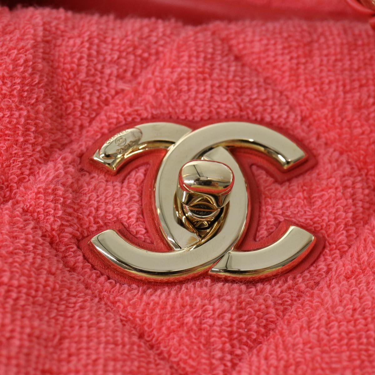 CHANEL Chain Hand Bag Pile 2way Pink CC Auth ar9158SAV