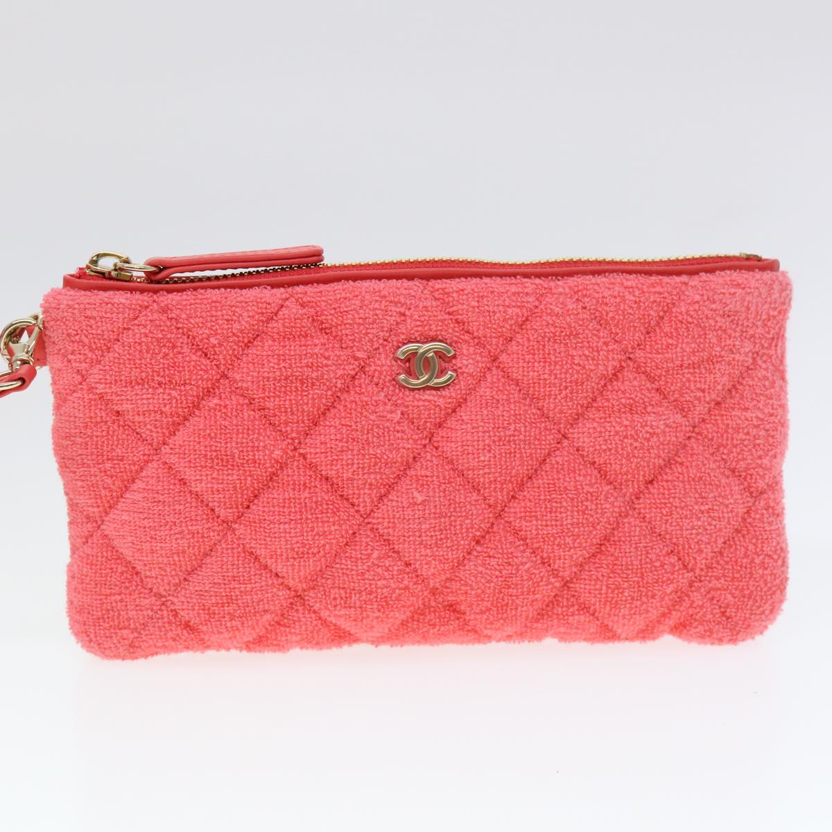 CHANEL Chain Hand Bag Pile 2way Pink CC Auth ar9158SAV