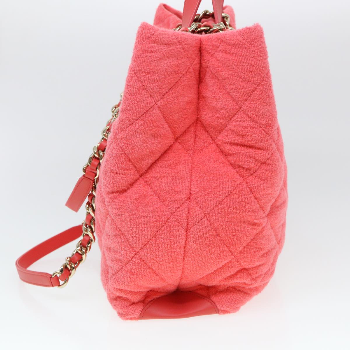 CHANEL Chain Hand Bag Pile 2way Pink CC Auth ar9158SAV