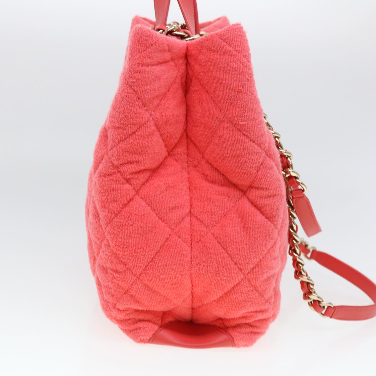 CHANEL Chain Hand Bag Pile 2way Pink CC Auth ar9158SAV