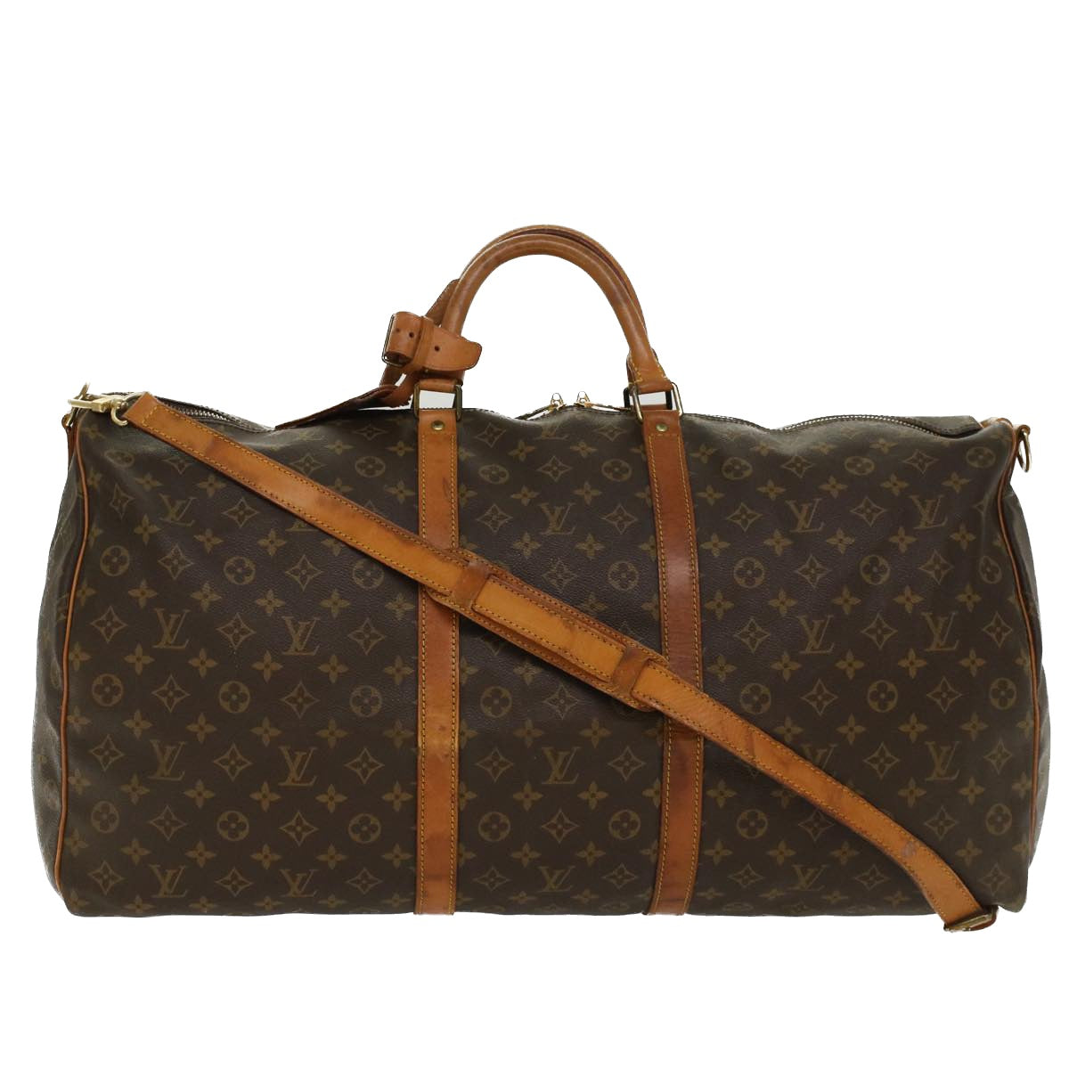 LOUIS VUITTON Monogram Keepall Bandouliere 60 Boston Bag M41412 LV Auth ar9464