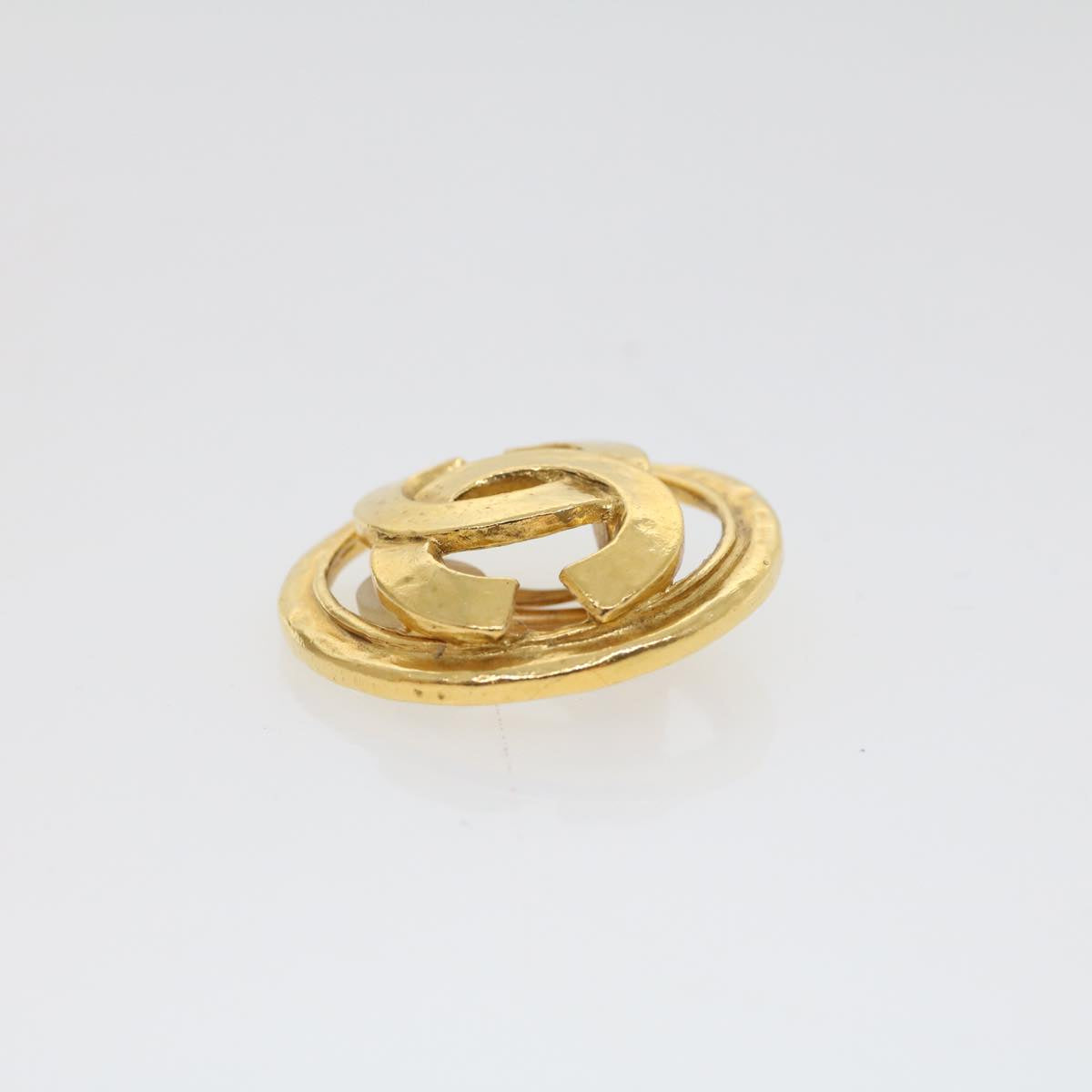 CHANEL COCO Mark Earring Gold CC Auth ar9579