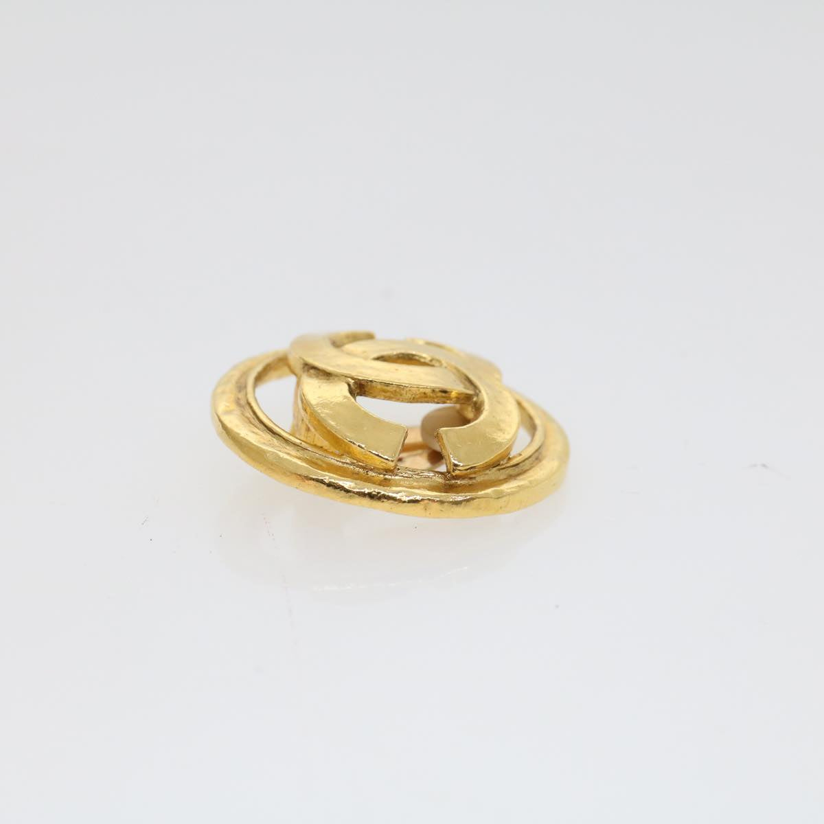 CHANEL COCO Mark Earring Gold CC Auth ar9579