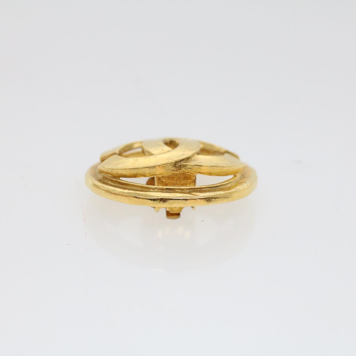 CHANEL COCO Mark Earring Gold CC Auth ar9579