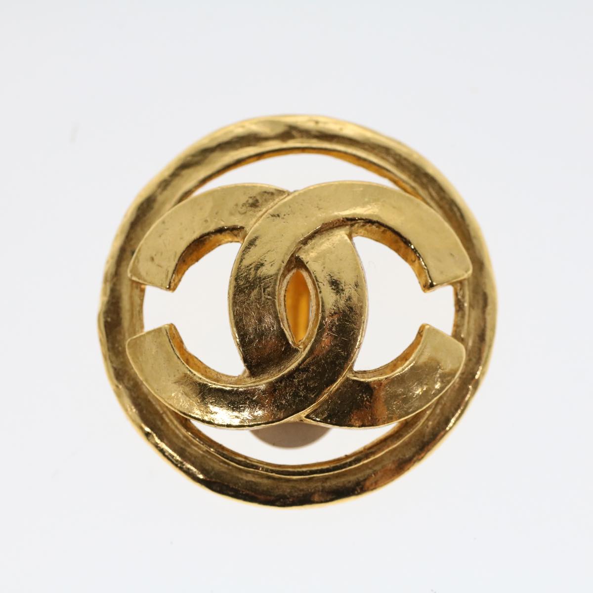 CHANEL COCO Mark Earring Gold CC Auth ar9579