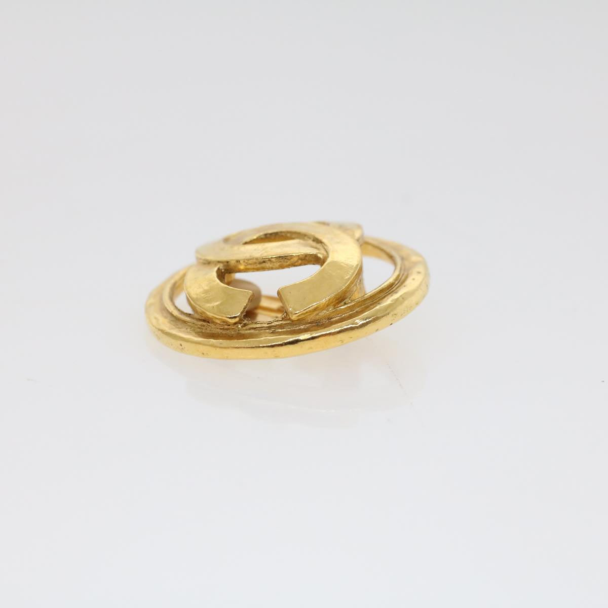 CHANEL COCO Mark Earring Gold CC Auth ar9579