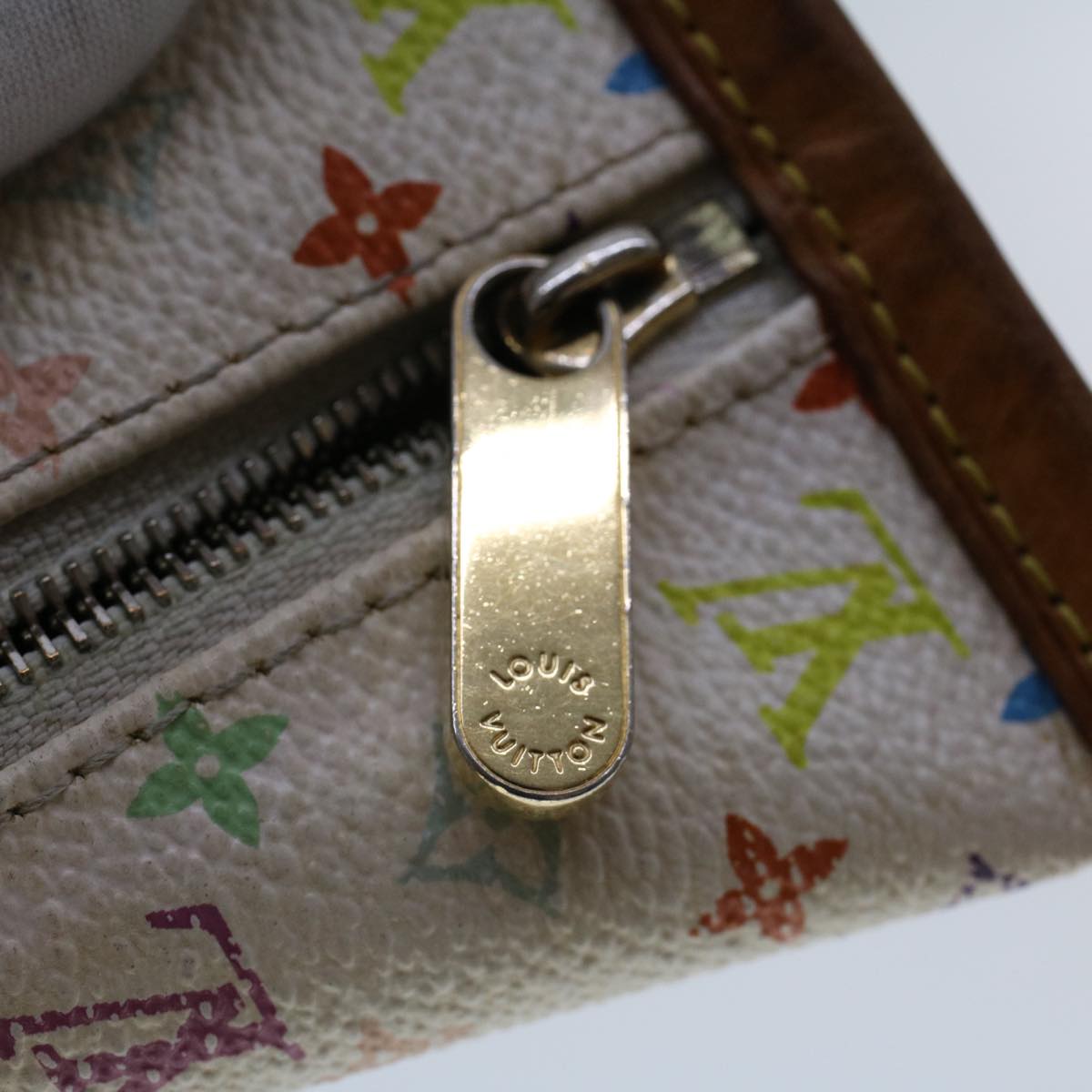 LOUIS VUITTON Monogram Multicolor Berlingo Coin Purse White M58028 Auth ar9808B