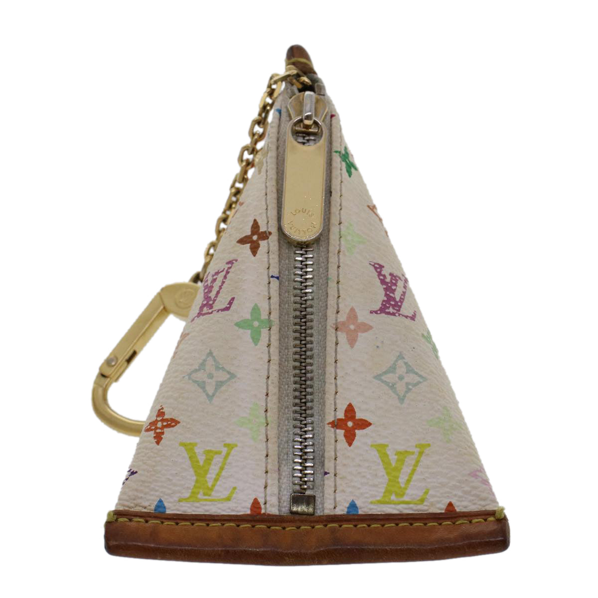 LOUIS VUITTON Monogram Multicolor Berlingo Coin Purse White M58028 Auth ar9808B