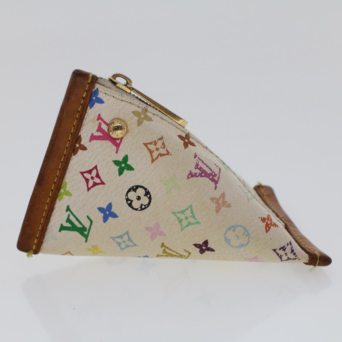 LOUIS VUITTON Monogram Multicolor Berlingo Coin Purse White M58028 Auth ar9808B