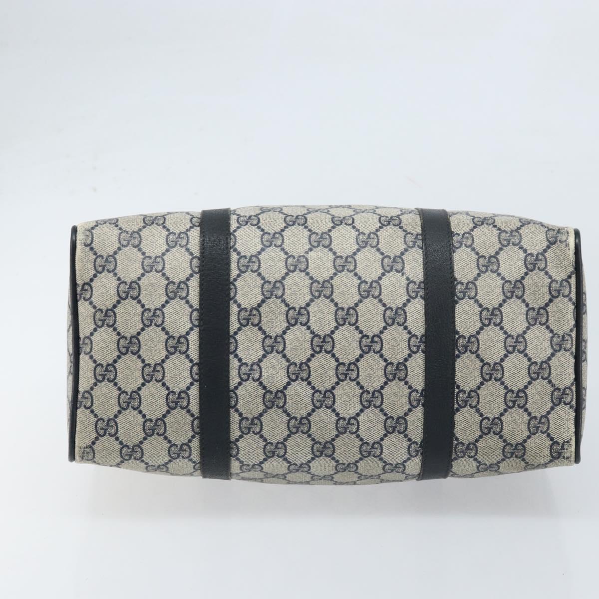 GUCCI GG Supreme Boston Bag PVC Navy Gold 39 02 007 Auth ARZ022