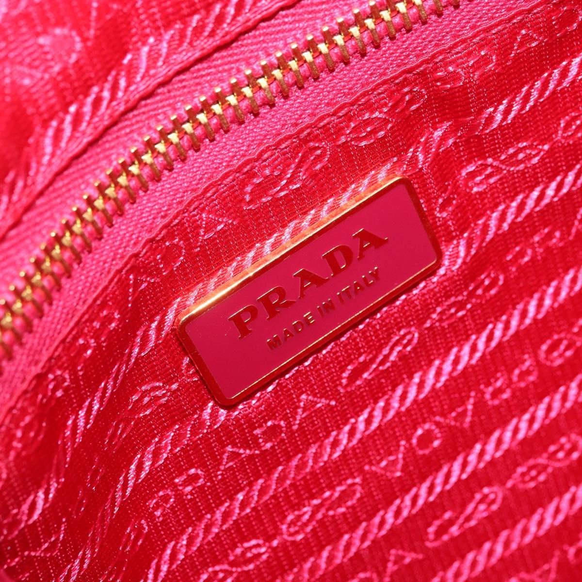 PRADA Ribbon Shoulder Bag Nylon Pink Gold Auth ARZ034A