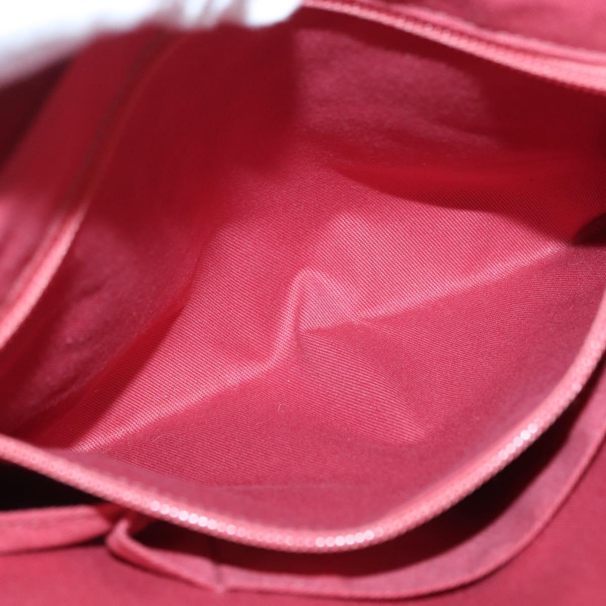 Salvatore Ferragamo Gancini Hand Bag Leather Red Gold Auth ARZ035A