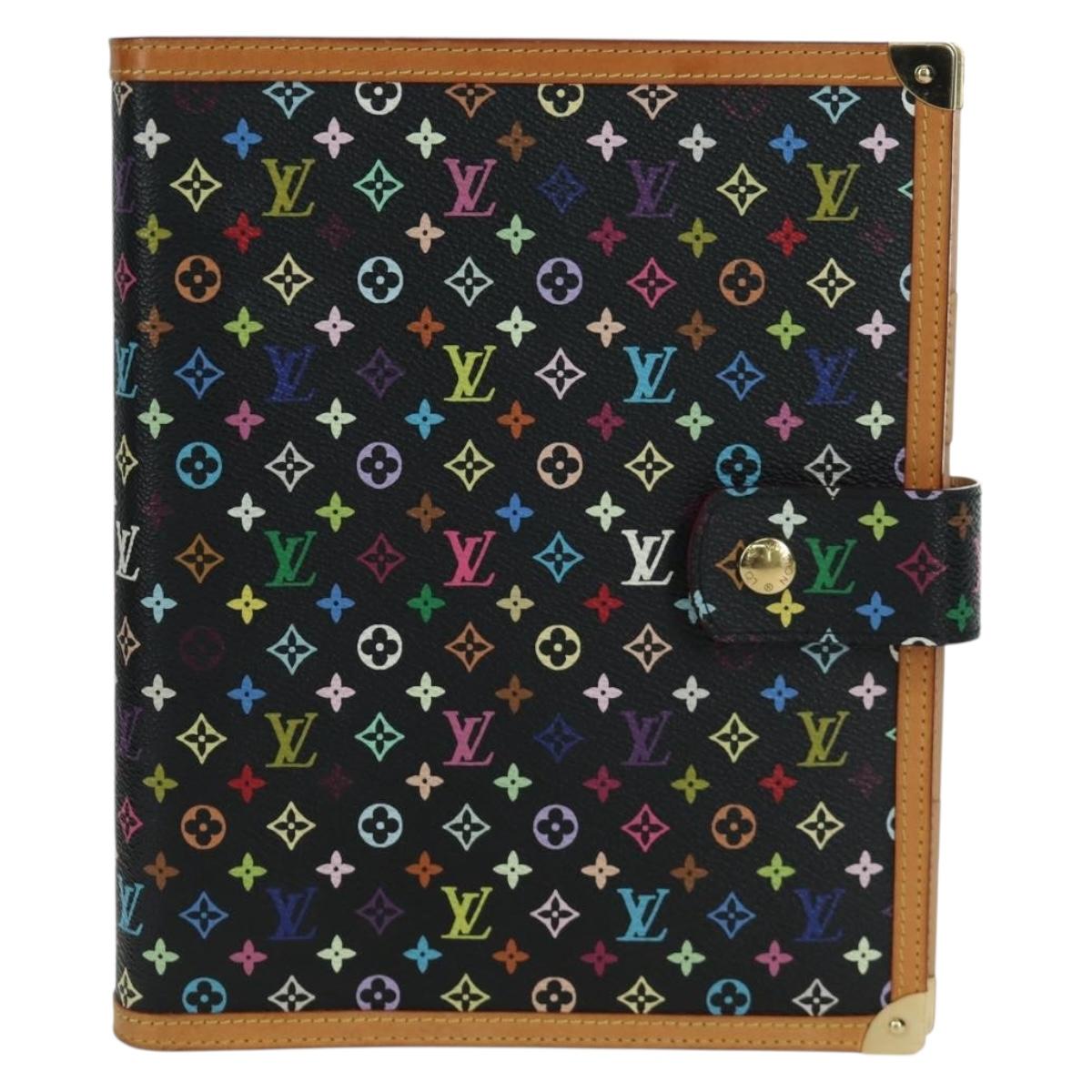 LOUIS VUITTON Multicolor Agenda GM Day Planner Cover Black R20893 Auth ARZ053SAV
