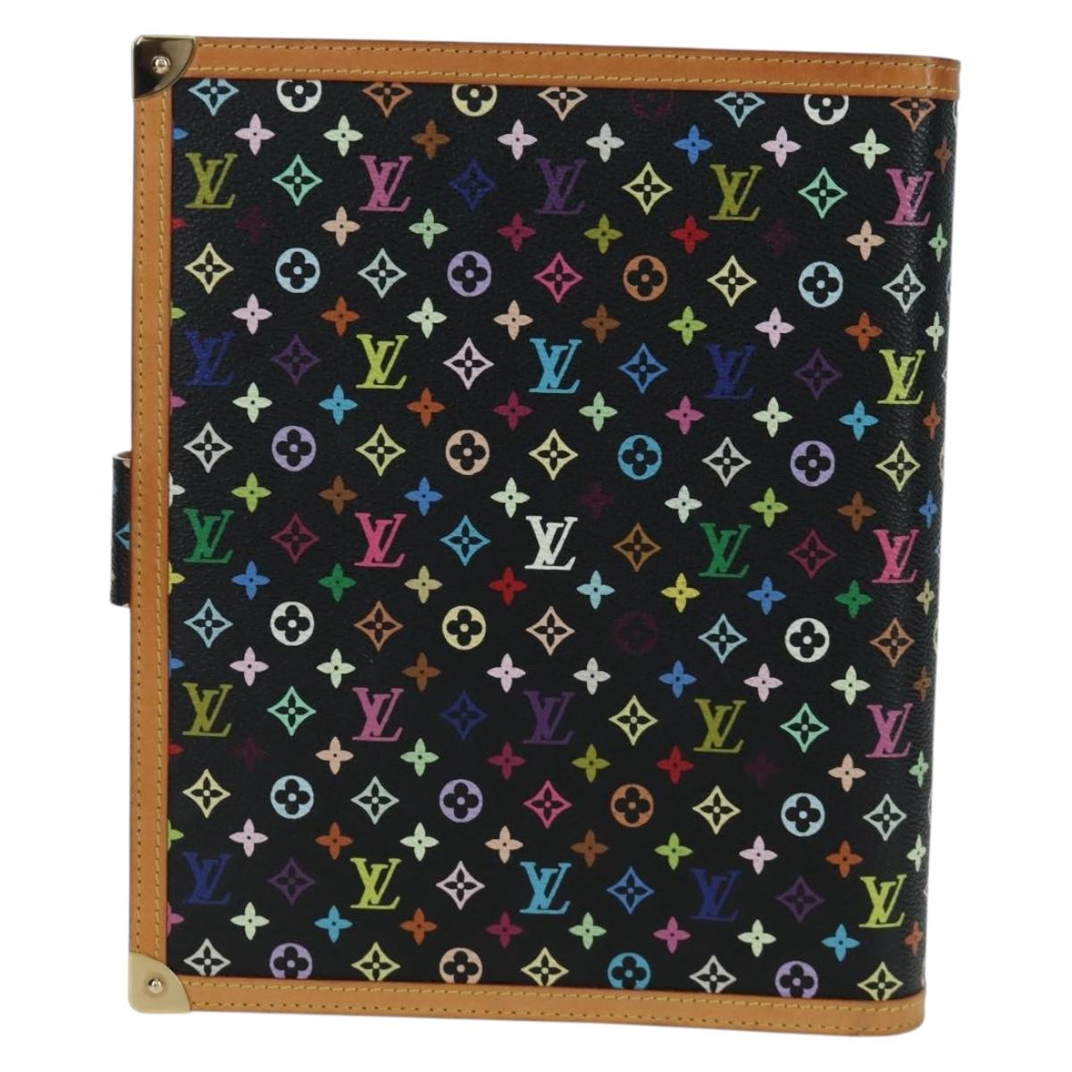 LOUIS VUITTON Multicolor Agenda GM Day Planner Cover Black R20893 Auth ARZ053SAV
