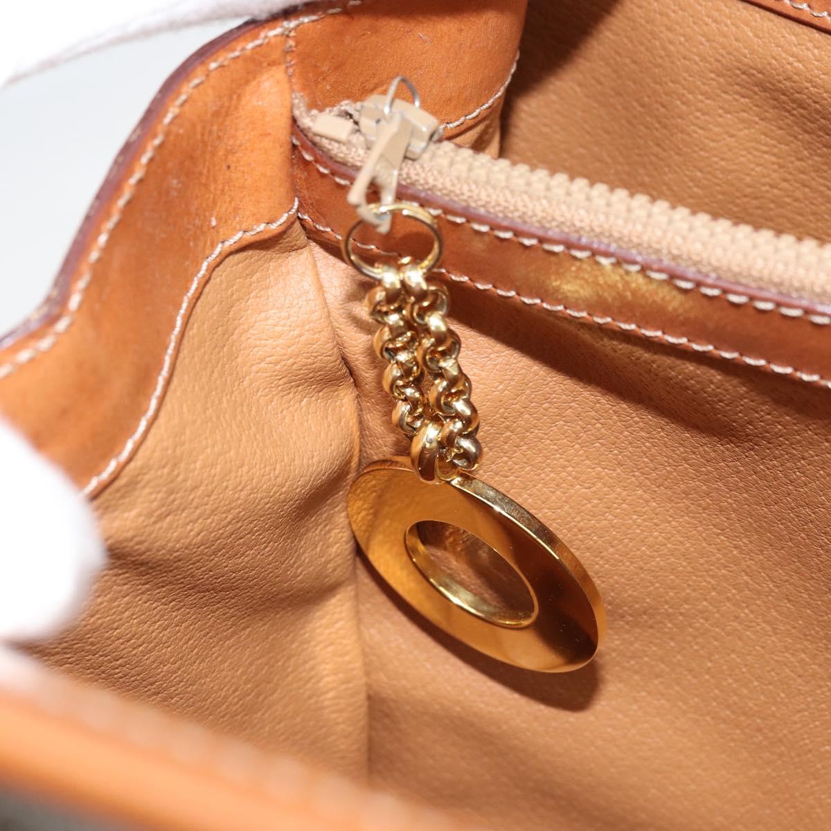CELINE Macadam Canvas Tote Bag PVC Beige Gold Auth ARZ058V