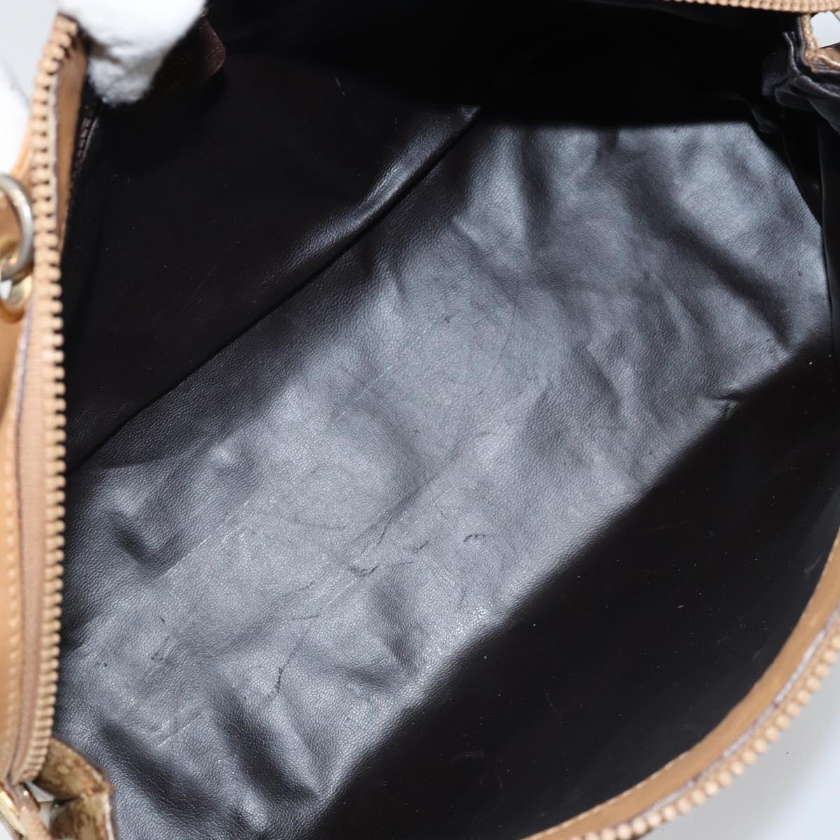 CELINE Macadam Canvas Hand Bag PVC Beige Gold Auth ARZ059