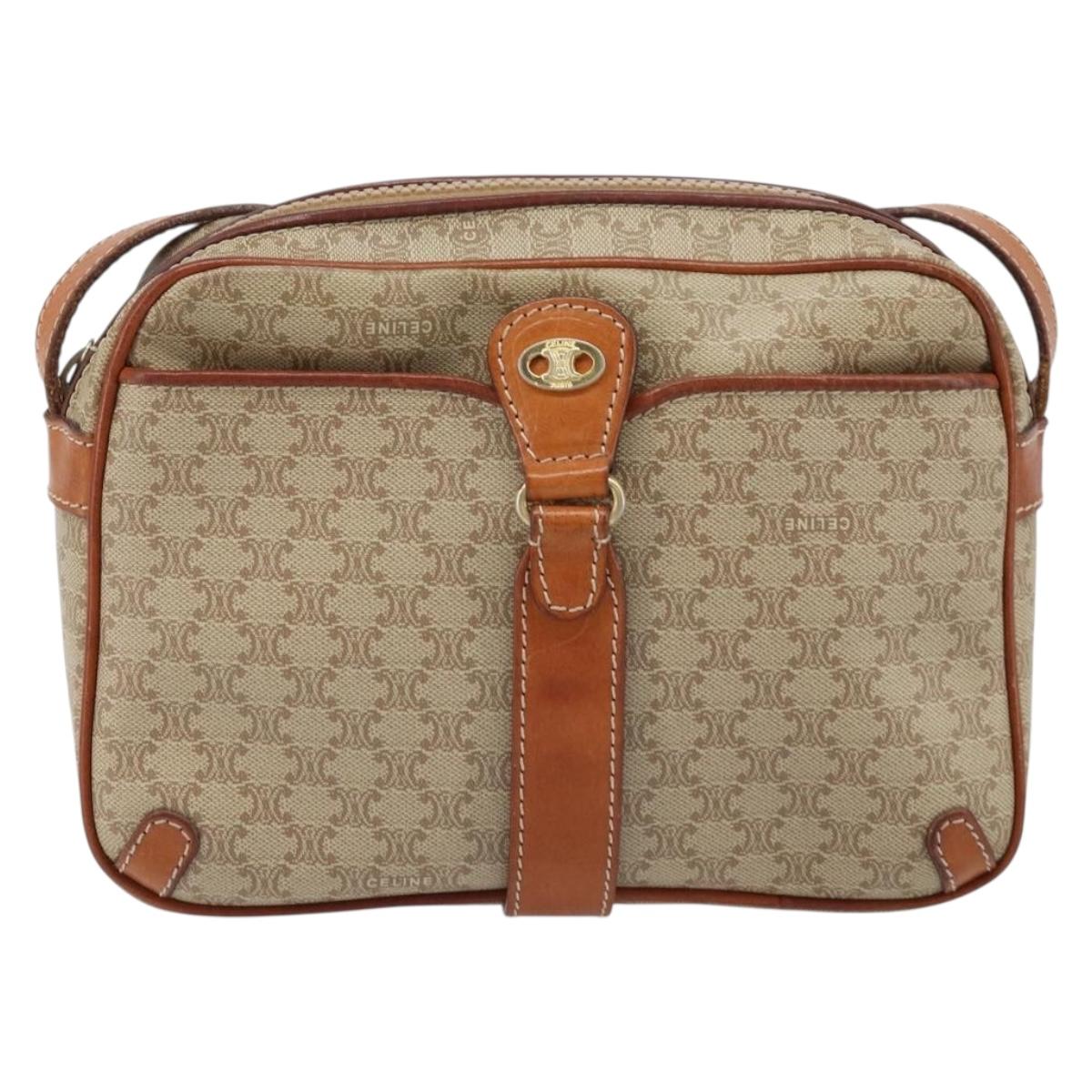 CELINE Macadam Canvas Shoulder Bag PVC Auth ARZ061A