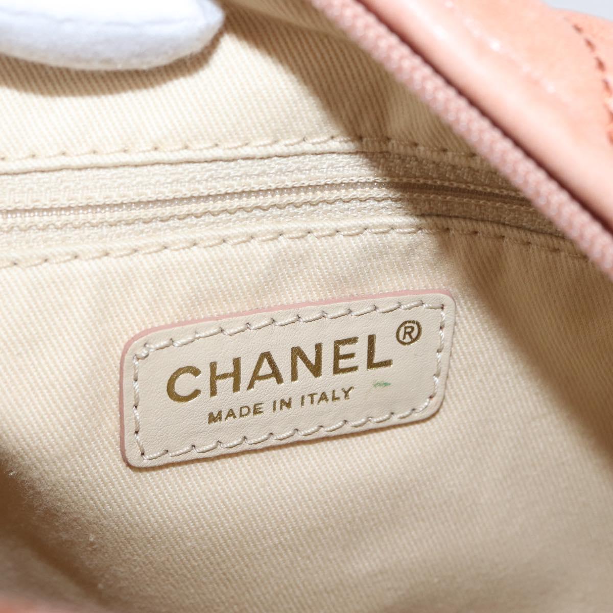 CHANEL Matelasse Shoulder Bag Lamb Skin Orange Gold CC Auth ARZ069V