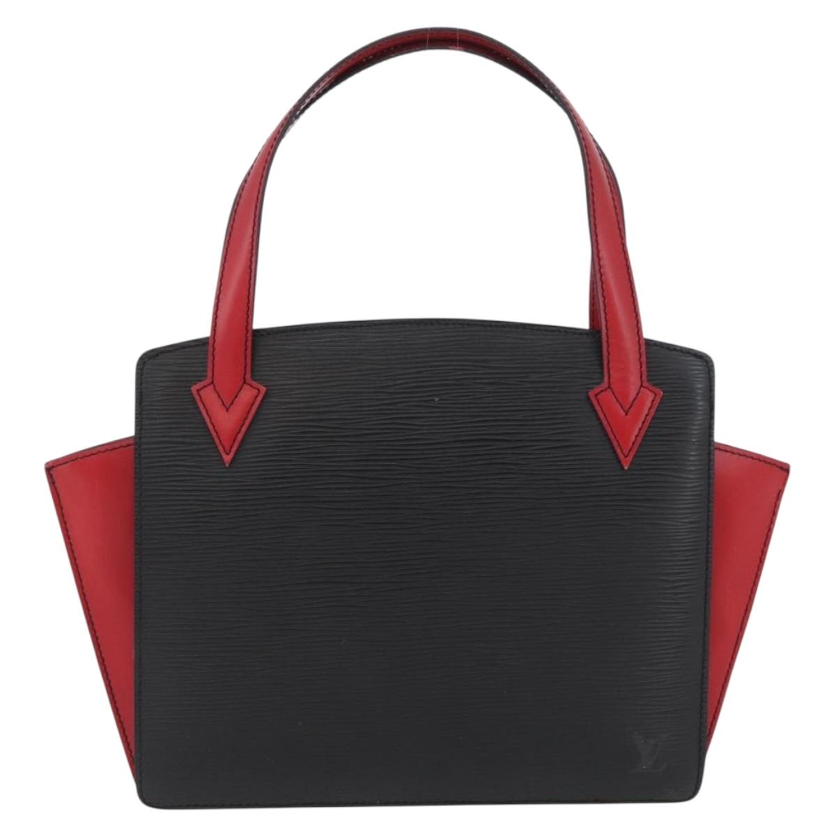 LOUIS VUITTON Epi Bicolor Varenne Hand Bag Black Red M52387 LV Auth ARZ070