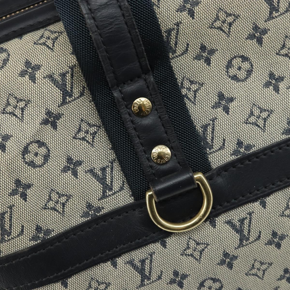 LOUIS VUITTON Monogram Mini Josephine GM Hand Bag Blue M92211 LV Auth ARZ076