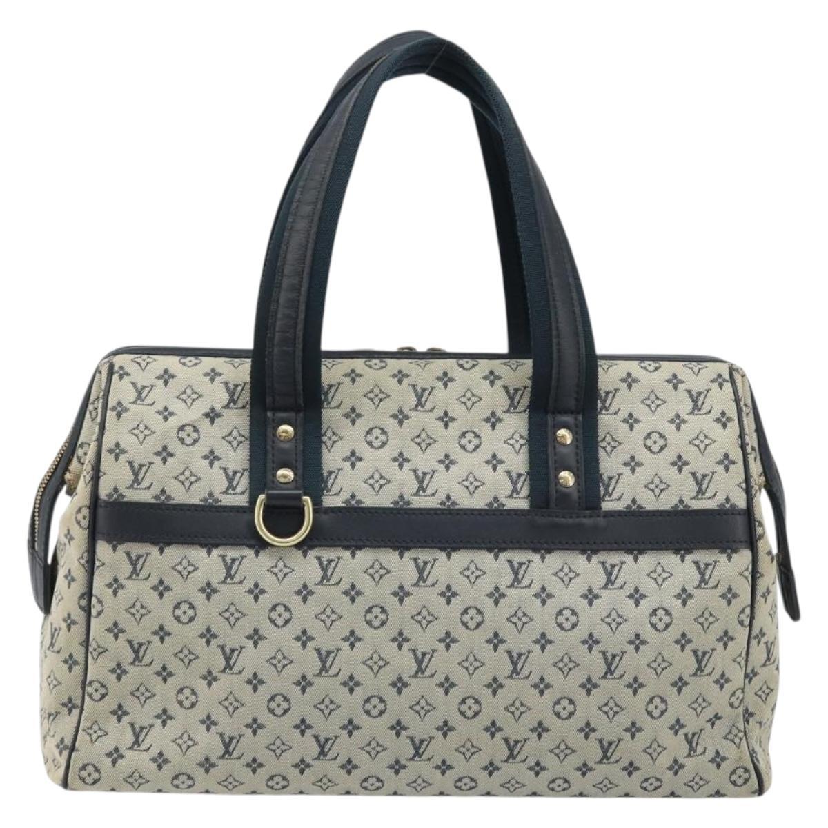 LOUIS VUITTON Monogram Mini Josephine GM Hand Bag Blue M92211 LV Auth ARZ076
