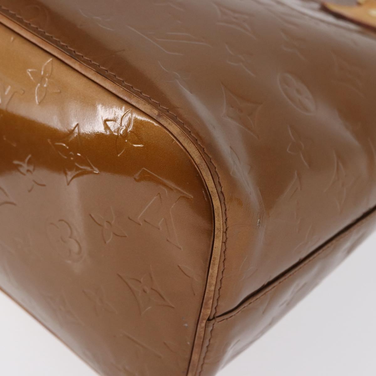 LOUIS VUITTON Monogram Vernis Houston Hand Bag Bronze M91122 LV Auth ARZ080