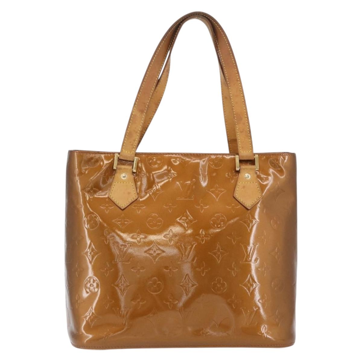 LOUIS VUITTON Monogram Vernis Houston Hand Bag Bronze M91122 LV Auth ARZ080