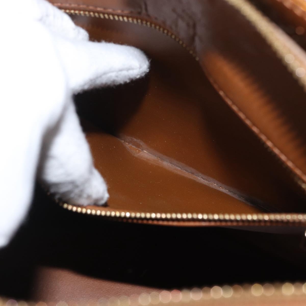 LOUIS VUITTON Monogram Vernis Houston Hand Bag Bronze M91122 LV Auth ARZ080