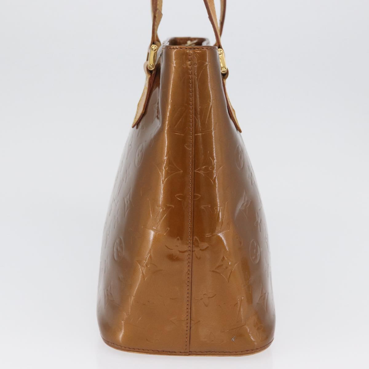 LOUIS VUITTON Monogram Vernis Houston Hand Bag Bronze M91122 LV Auth ARZ080