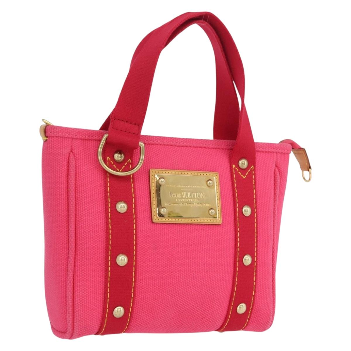 LOUIS VUITTON Antigua Cabas PM Hand Bag Rouge Pink M40088 LV Auth ARZ084