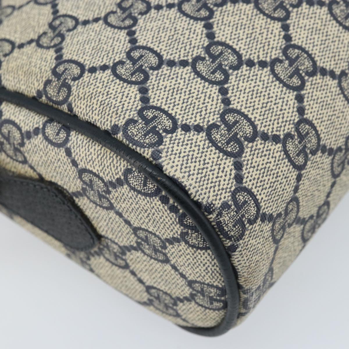 GUCCI GG Supreme Sherry Line Shoulder Bag PVC Navy Gold 56 02 005 Auth ARZ102