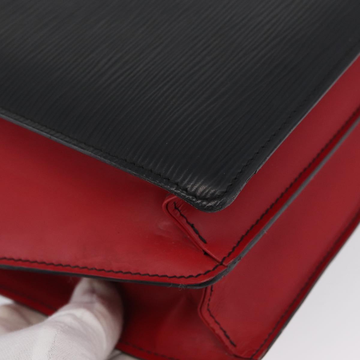 LOUIS VUITTON Epi Bicolor Varenne Hand Bag Black Red M52387 LV Auth ARZ106