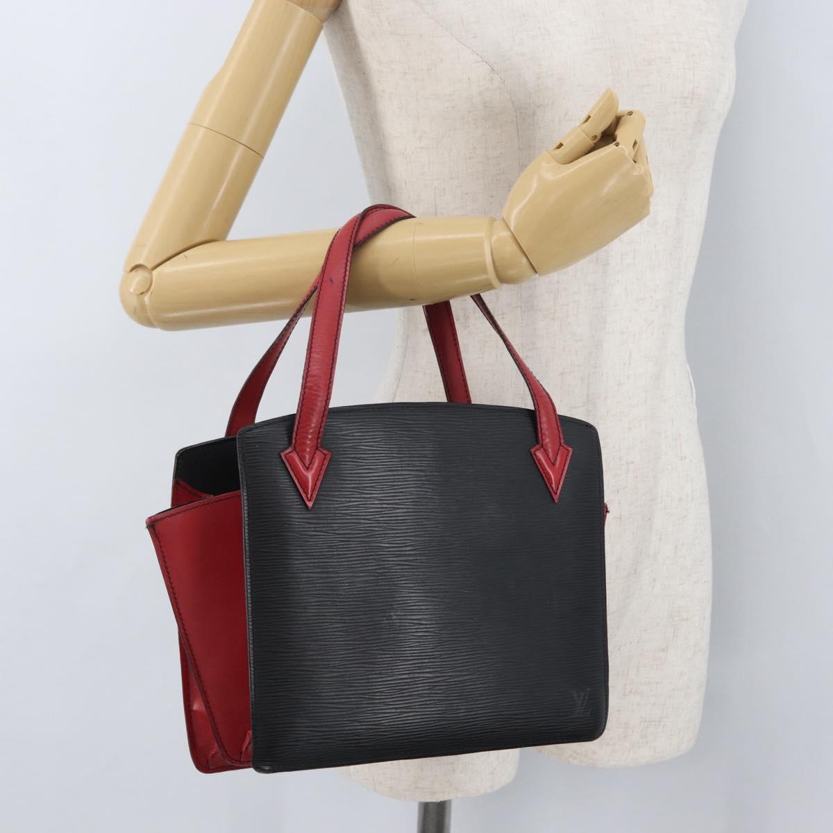 LOUIS VUITTON Epi Bicolor Varenne Hand Bag Black Red M52387 LV Auth ARZ106