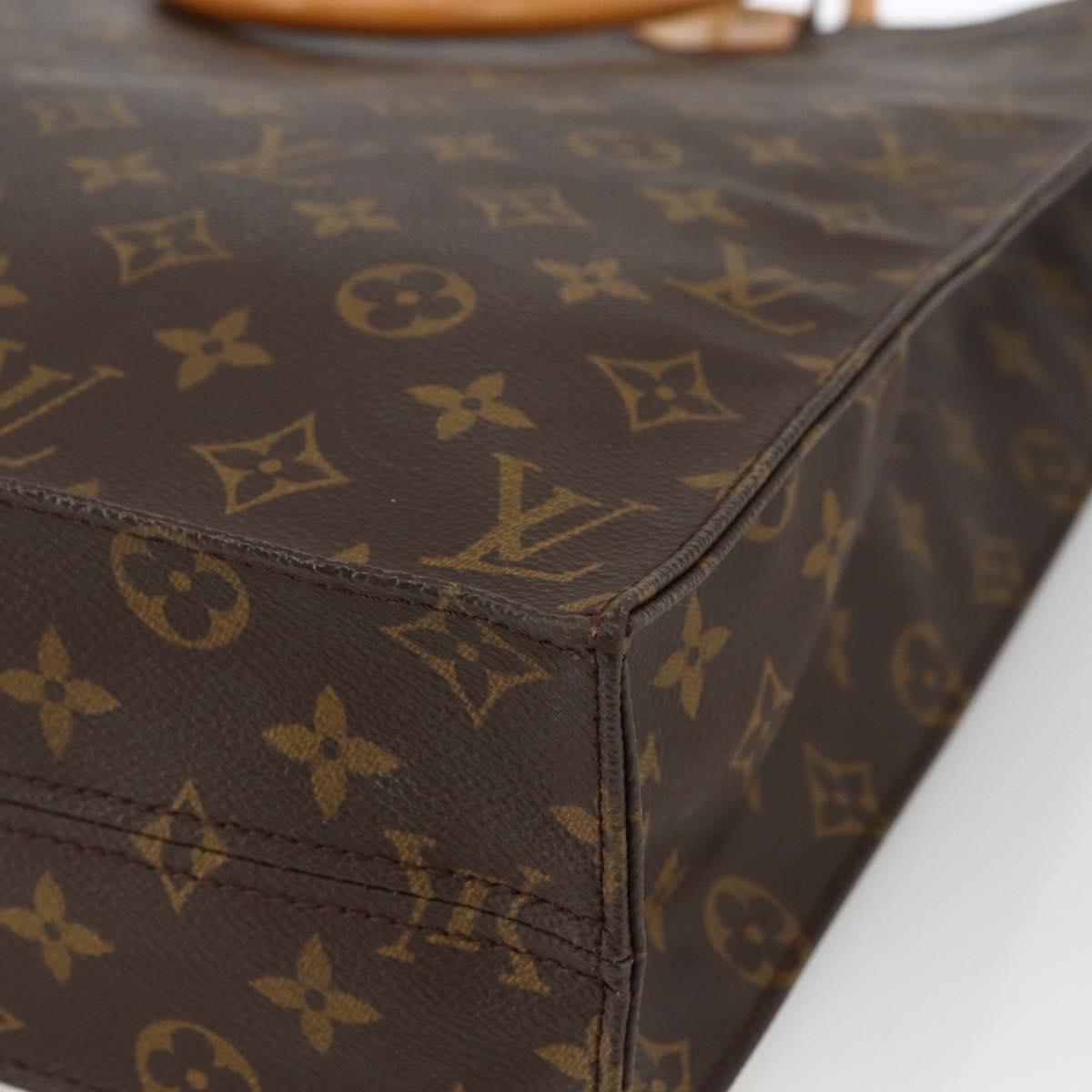 LOUIS VUITTON Monogram Sac Plat Hand Bag M51140 LV Auth ARZ108