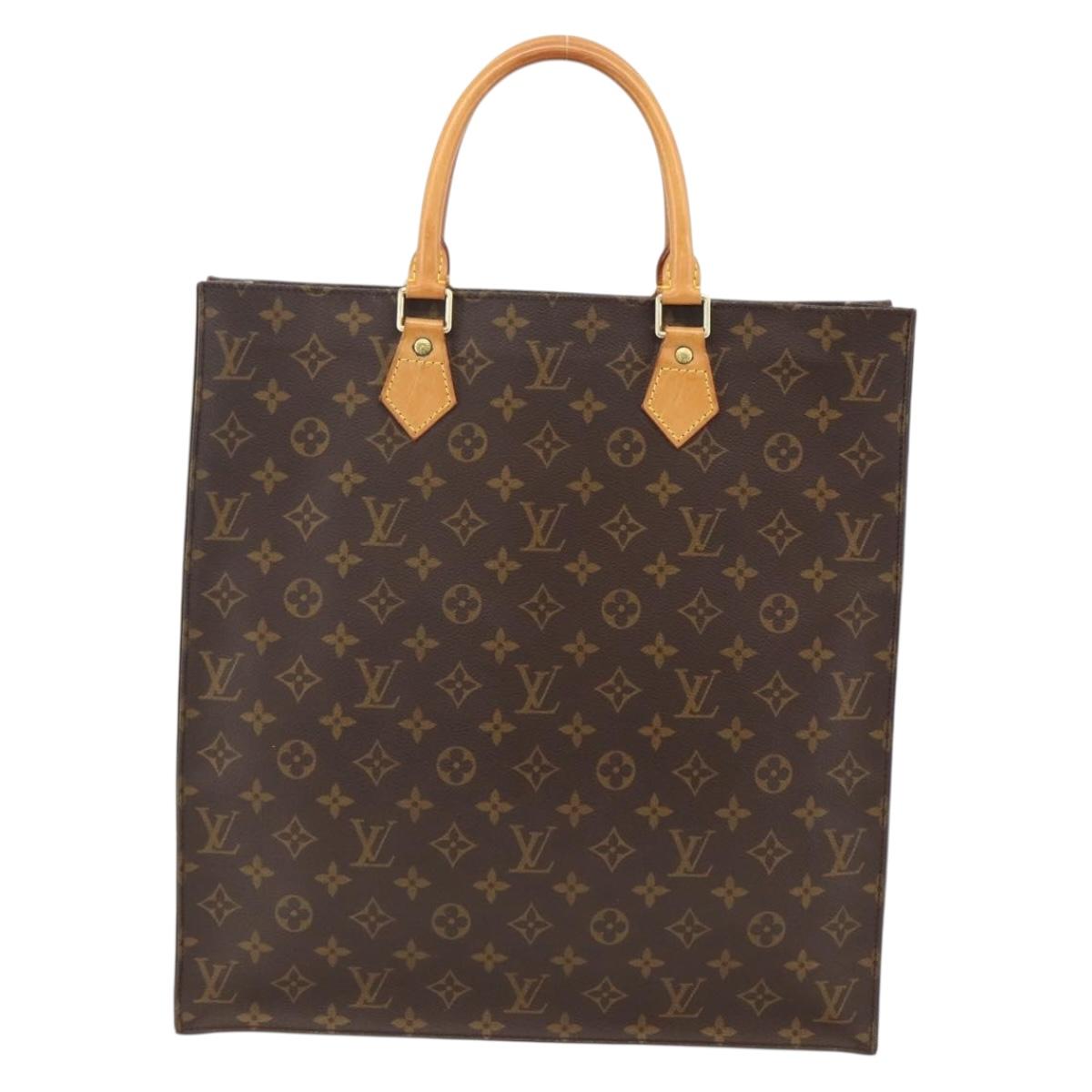 LOUIS VUITTON Monogram Sac Plat Hand Bag M51140 LV Auth ARZ108
