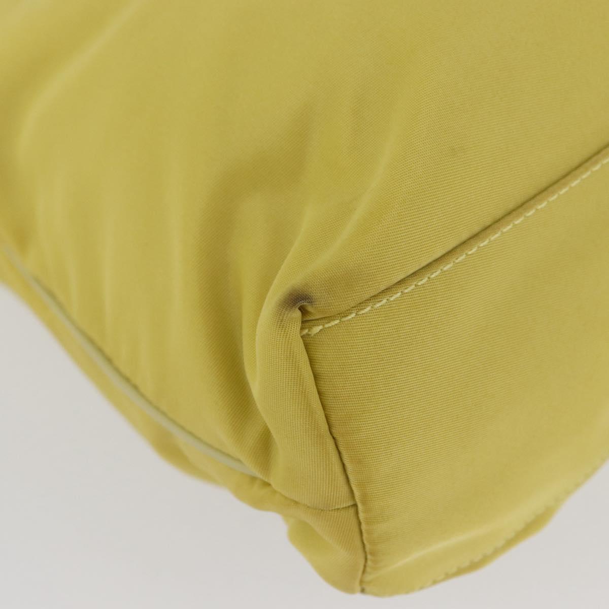 PRADA Tote Bag Nylon Yellow Gold Auth ARZ128