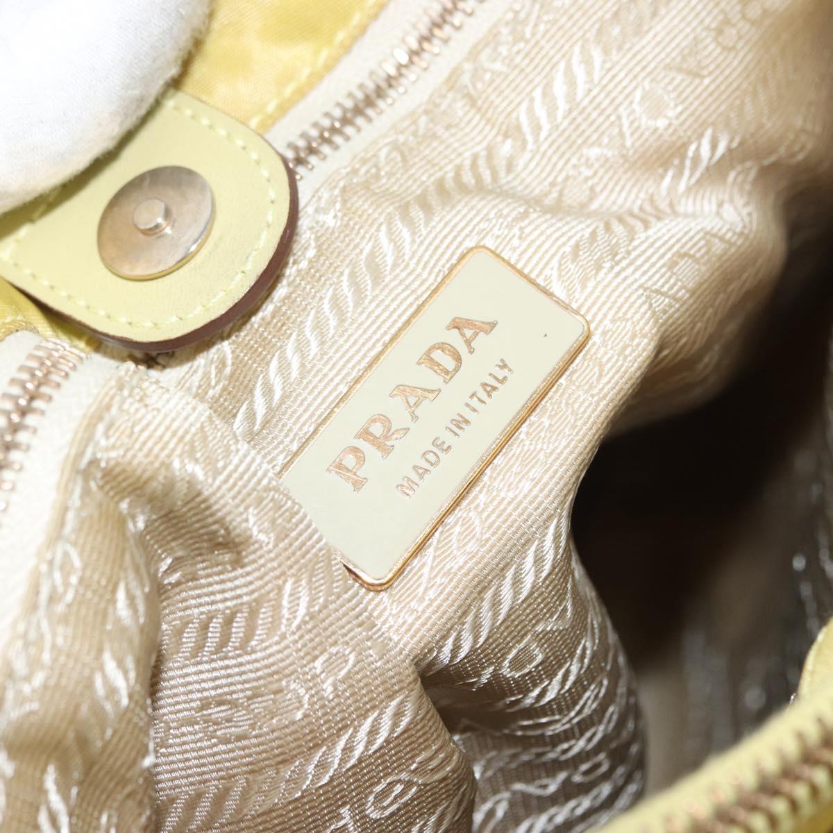 PRADA Tote Bag Nylon Yellow Gold Auth ARZ128